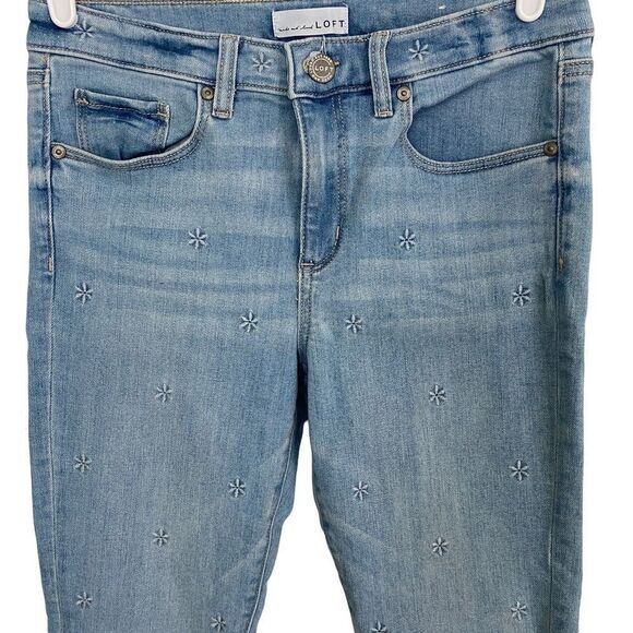 Loft Flower Blue Jeans Sz 28/6 - Picture 2 of 10